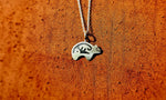 Bear Stamped Silver Pendant with Silver Chain
