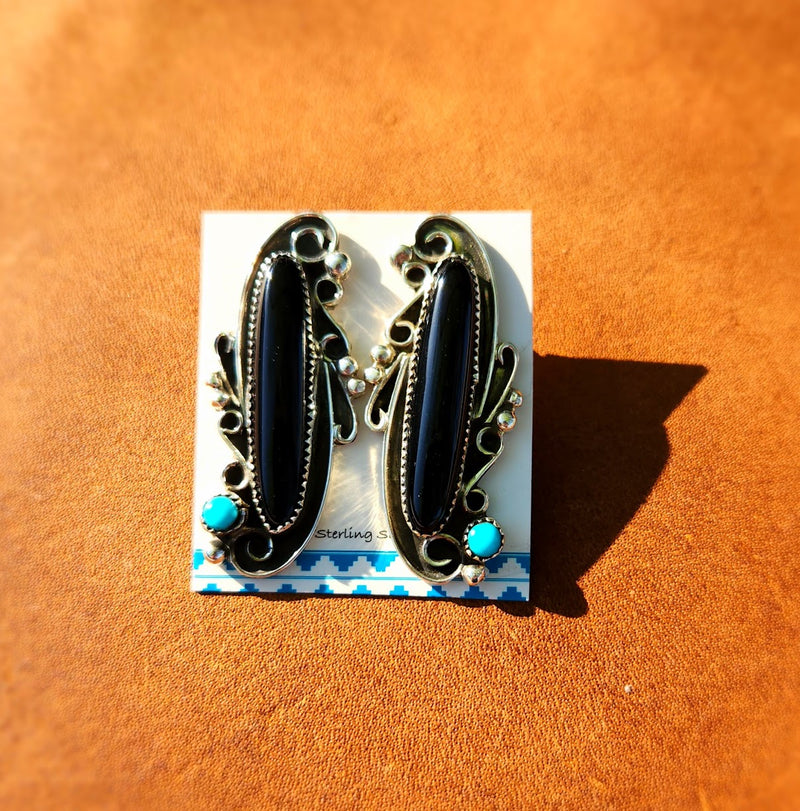 Onyx andTurquoise Earrings