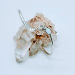 Silver Swirl Bracelet with Opal