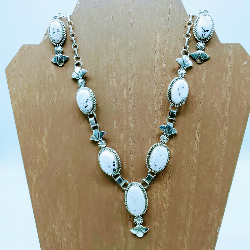 White Buffalo Necklace and earring set