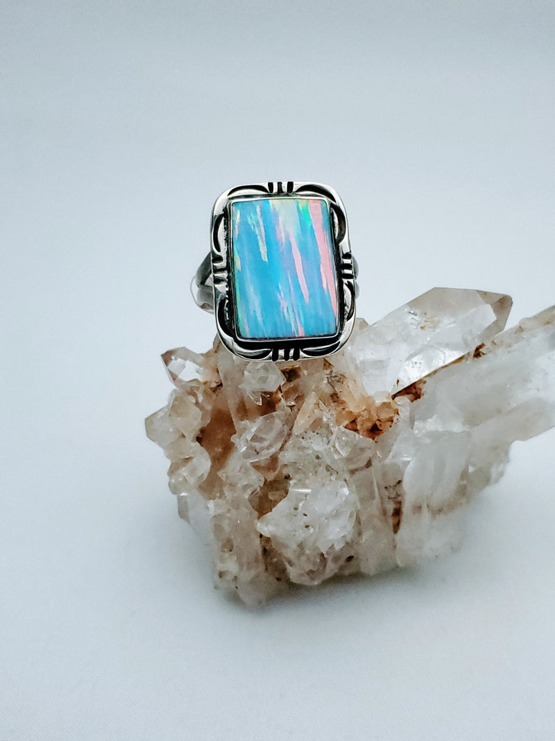 Opal Medium Square Ring
