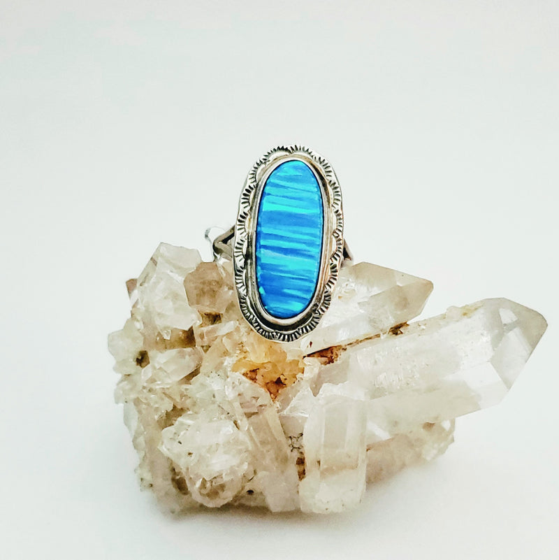 Opal Medium Blue Ring
