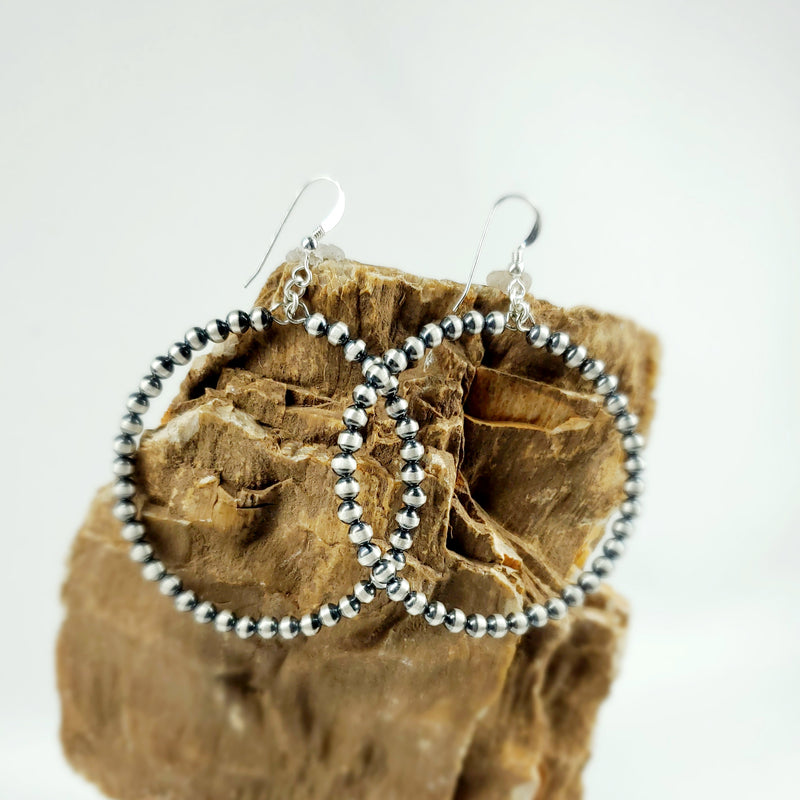 Navajo Pearl Large Hoop Earrings