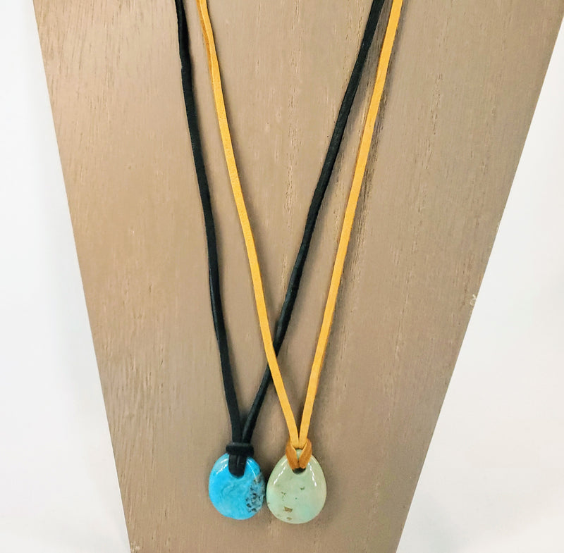 Turquoise on Leather cord