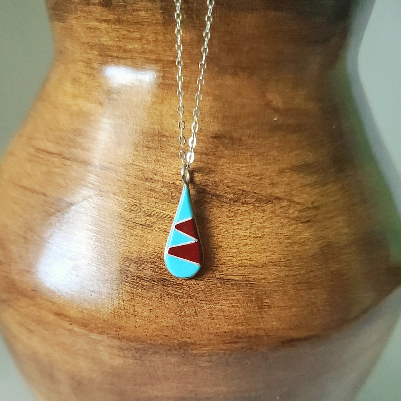 Navajo Inlay Pendant Necklace
