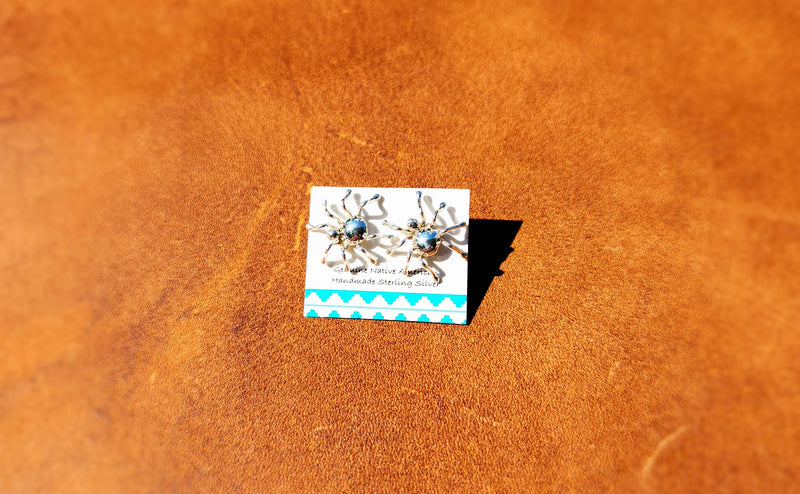 Silver Spider Earrings