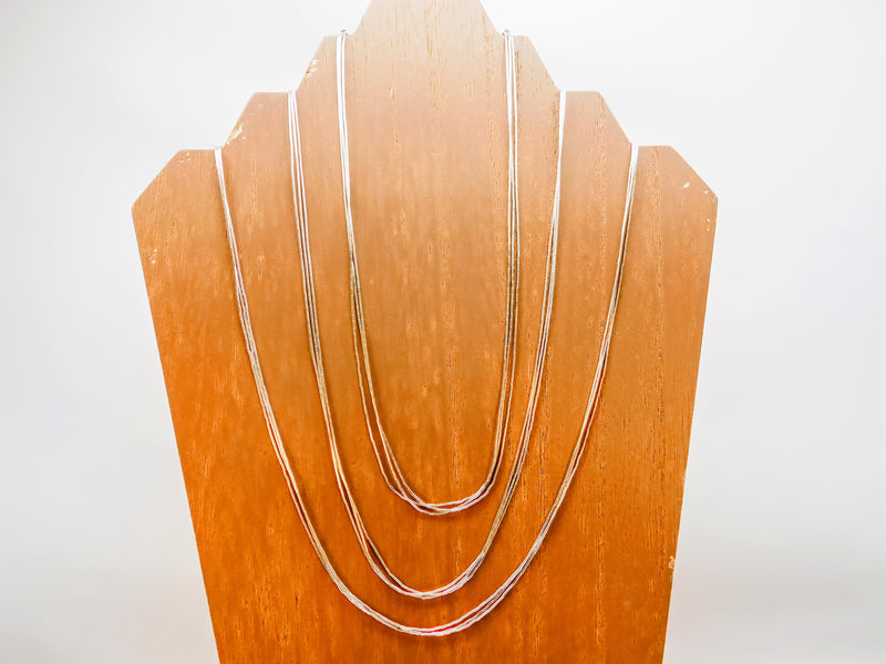 Liquid Silver  3  strand necklaces 16 inch