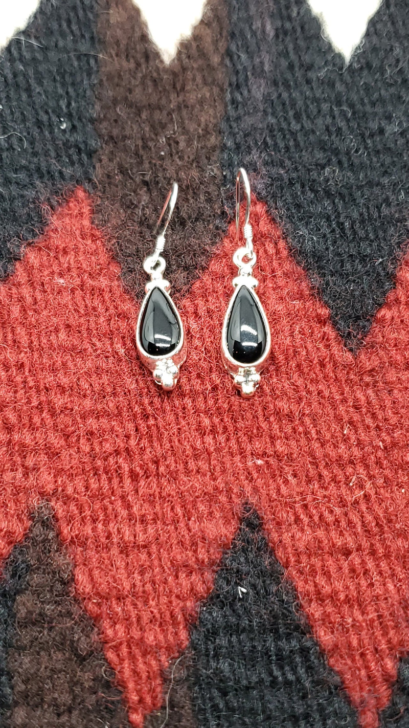 Onyx  teardrop earrings
