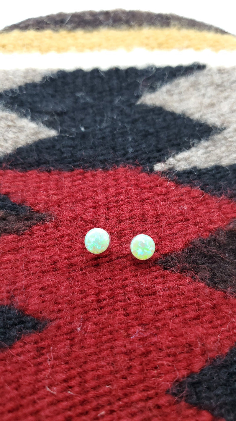 Opal Circle Post Earrings