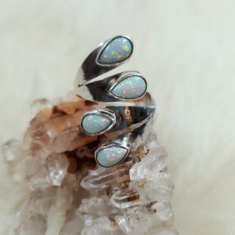 Opal Four Stone Adjustable Ring