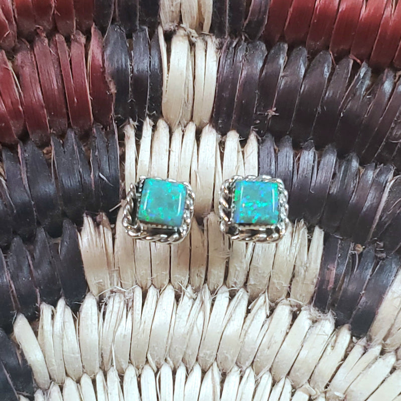 Opal Square Earrings
