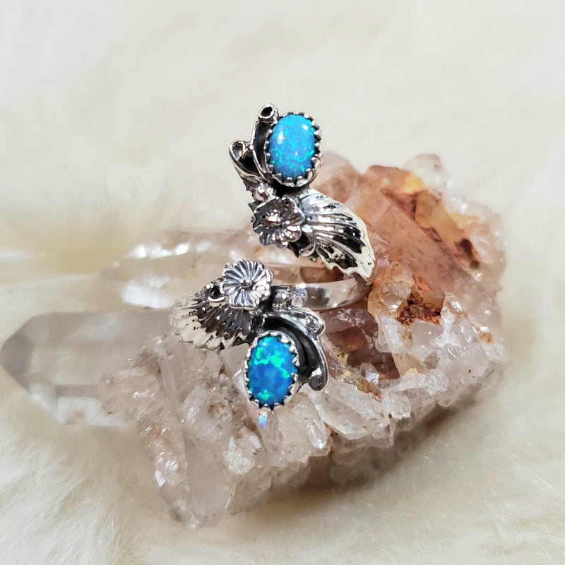 Opal Two Stone Adjustable Ring