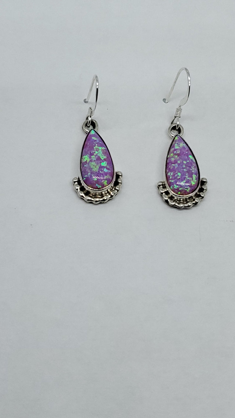 Pink Opal Tear Drop earrings