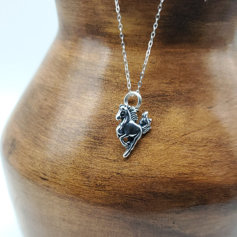 Silver Horse Pendant with Silver Chain