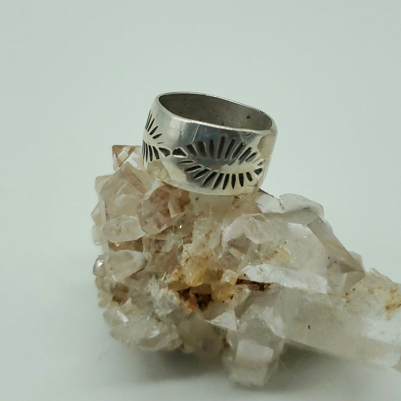 Silver Stamped Band Ring
