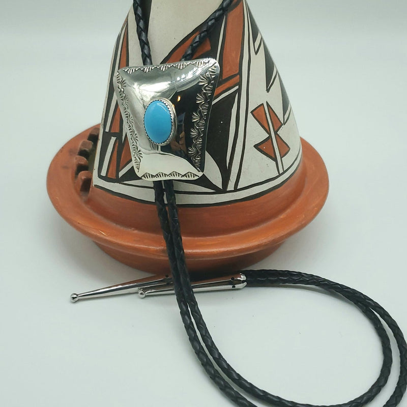 Silver With Turquoise Stone Bolo tie