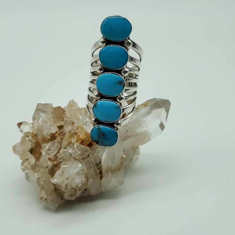 Sleeping Beauty Turquoise 5 Stone Ring