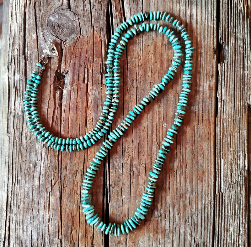Turquoise Chips and Baby Olive Necklace