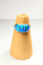 Blue Opal Inlay Silver Ring