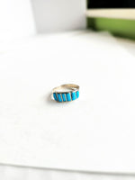 Six Stone Turquoise Channel Silver Ring
