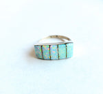 Five  Stone Opal with Silver Inlay Ring