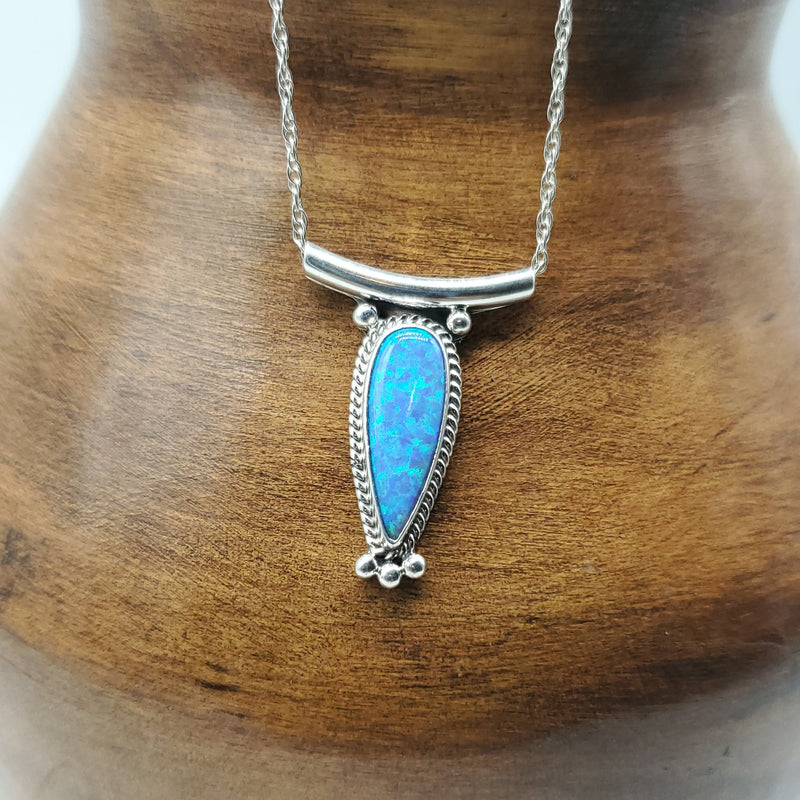 Blue Opal Sliding Pendant